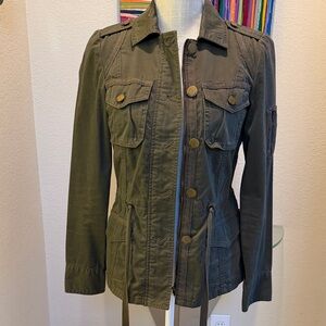 DKNYC Olive Green Utility Jacket with Front Pockets